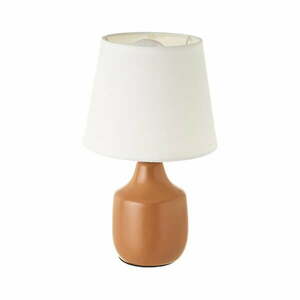 Fehér-barna kerámia asztali lámpa textil búrával (magasság 24 cm) – Casa Selección kép