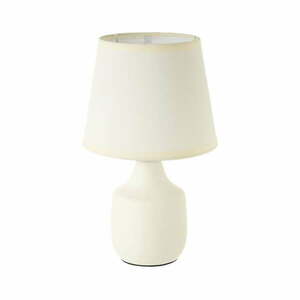 Fehér-krémszínű kerámia asztali lámpa textil búrával (magasság 24 cm) – Casa Selección kép