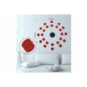STICKER CLOCK alma alakú matricákkal piros és fekete műanyag falmatrica kép