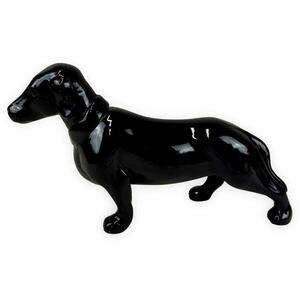 BUJUR fekete tacskó kutya szobor kép
