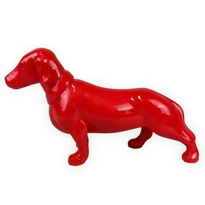 BUJUR piros tacskó kutya szobor kép