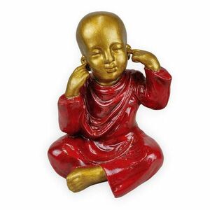 SAGE piros és arany 3 részes Buddha szobor szett kép