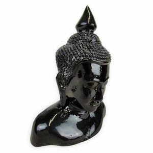THAI fekete Buddha mellszobor kép