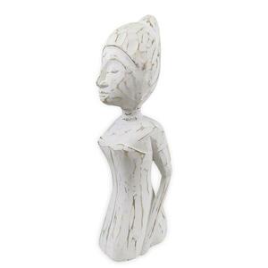 WANITA fehér fából faragott női szobor L kép