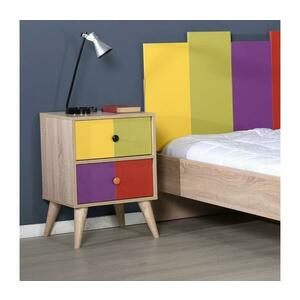 Adore Furniture Éjjeliszekrény 66x44 cm barna/színes kép