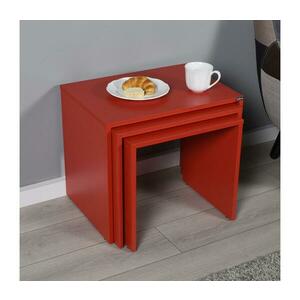 Adore Furniture KÉSZLET 3x Kávésasztal piros kép