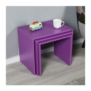 Adore Furniture KÉSZLET 3x Kávésasztal lila kép