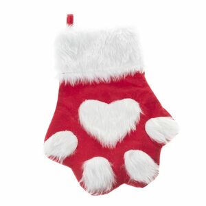 Mancs karácsonyi textil zokni, 40 cm, piros kép