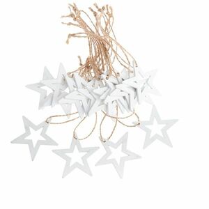 Csillag karácsonyi fa dísz készlet, fehér, 18 db-os kép