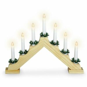 Karácsonyi gyertyadísz Candle Bridge barna, 7 LED kép