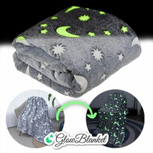 Világító takaró, csillagmintás - Lila kép