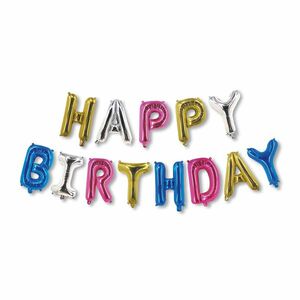 3D Születésnapi "Happy Birthday" lufi - többszínű - 33 cm kép