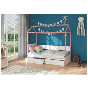 EMILIE gyerekágy + matrac, 80x180, rózsaszín/fehér kép