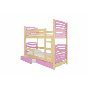 OSINA emeletes ágy, 180x75, fenyő/rózsaszín kép