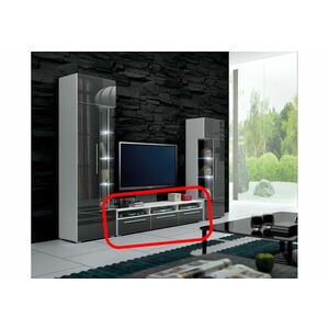 LUGANO TV asztal, fehér/magasfényű szürke kép