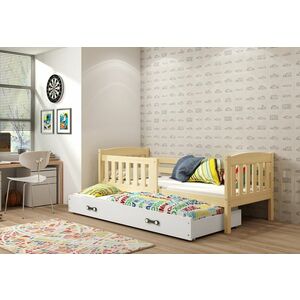 FLORENT P2 gyerekágy + AJÁNDÉK matrac + ágyrács, 80x190 cm, borovifenyő, fehér kép
