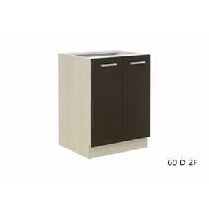 AVIGNON 60 D 2F kétajtós alsó konyhaszekrény munkalappal, 60x85x60, tölgy ferrara/legno sötét kép