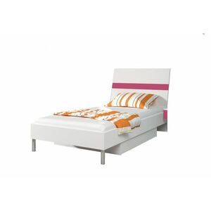 DARCY P1 gyerek ágy, 90x200 cm, fehér/magasfényű rózsaszín kép