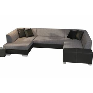 HAVANIS ágyazható U alakú ülőgarnitúra, 320x73x167/207 cm, sawana 05/soft 011 black, balos kép