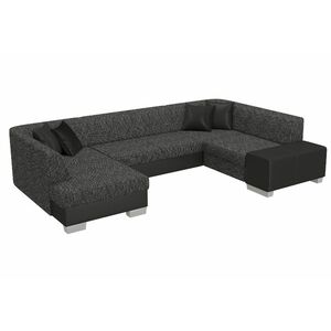 HAVANIS ágyazható U alakú ülőgarnitúra, 320x73x167/207 cm, berlin 02/soft 011 black, balos kép