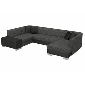 HAVANIS ágyazható U alakú ülőgarnitúra, 320x73x167/207 cm, berlin 02/soft 011 black, jobbos kép