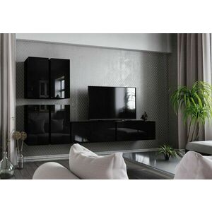 ELPASO 8 nappali fal, fekete/fekete magasfényű kép