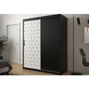 FLASTER ruhásszekrény, 150x200x62, fekete / feher kép