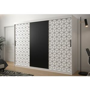 FLASTER ruhásszekrény, 250x200x62, feher / fekete kép