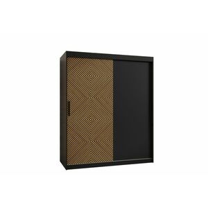 RENA 150 ruhásszekrény, 150x200x62, fekete/barna kép