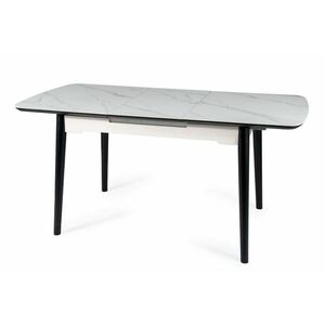 EPEL étkezőasztal, 120-160x76x80, fehér márvány/fekete kép