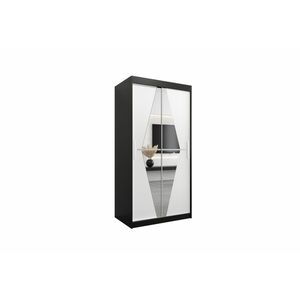 KOLIN ruhásszekrény, 100x200x62, fekete/fehér kép