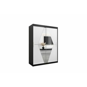 KOLIN ruhásszekrény, 150x200x62, fekete/fehér kép