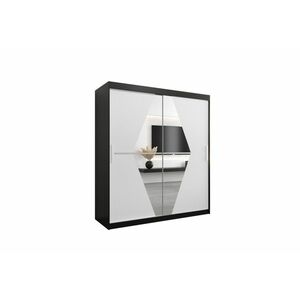 KOLIN ruhásszekrény, 180x200x62, fekete/fehér kép