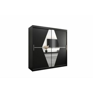 KOLIN ruhásszekrény, 200x200x62, fekete kép
