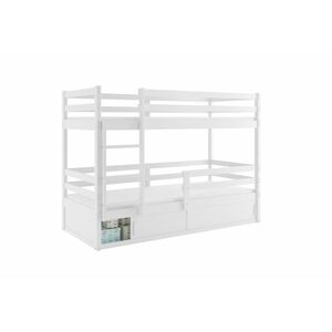 RAFAL 4 emeletes ágy+matrac+ágyrács ingyen, 80x190 cm, fehér/fehér kép