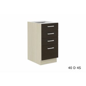 AVIGNON 40D 4S alsó konyhaszekrény munkalappal, 40x85x60, tölgy ferrara/legno sötét kép