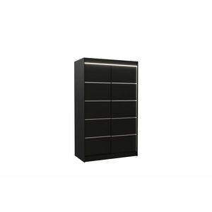 LISO tolóajtós szekrény, 120x200x58, fekete + LED kép
