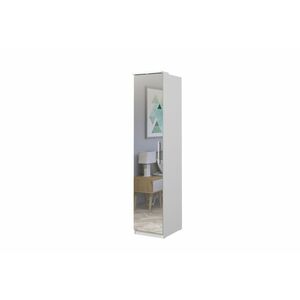 MEGOLA D1 szekrény tükörrel, 45x217x63, fehér/magasfényű fehér kép