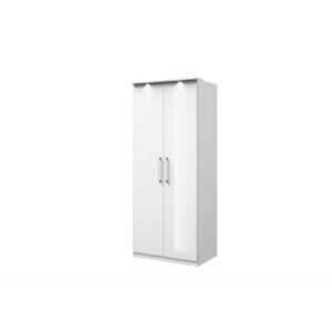 MEGOLA D2 szekrény, 45x217x63, fehér/magasfényű fehér kép