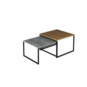 NEMO dohányzóasztal, 69x39x69, burgundi dió/beton kép