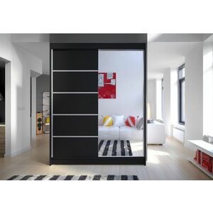 LAMINO III ruhásszekrény, 150x200x58, fekete kép