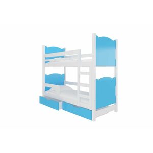 BALADA emeletes ágy, 180x75, fehér/kék kép