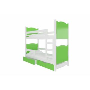 BALADA emeletes ágy, 180x75, fehér/zöld kép