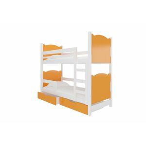 BALADA emeletes ágy, 180x75, fehér/narancs kép