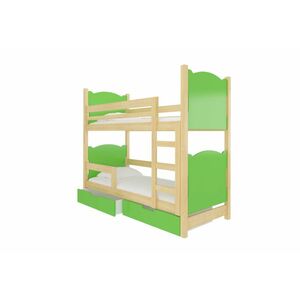 BALADA emeletes ágy, 180x75, sosna/zöld kép