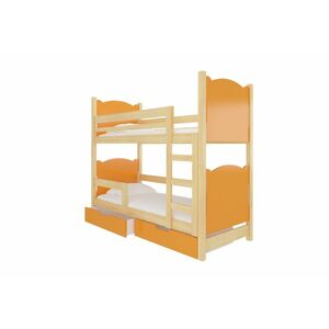 BALADA emeletes ágy, 180x75, sosna/narancs kép