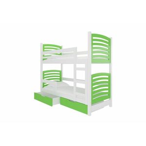 OSINA emeletes ágy, 180x75, fehér/zöld kép