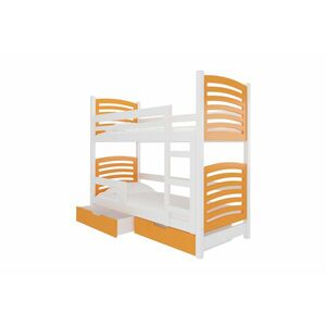 OSINA emeletes ágy, 180x75, fehér/narancs kép