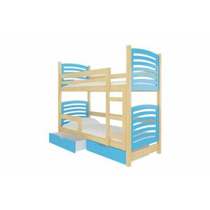 OSINA emeletes ágy, 180x75, fenyő/kék kép