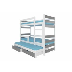 MARLOT emeletes ágy, 180x75, fehér/szürke kép